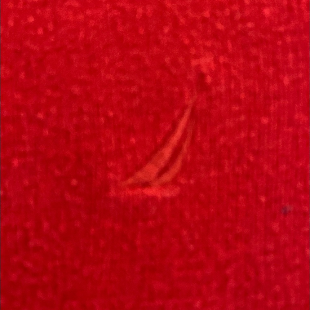 Nautica Red V-Neck Sweater Bold Knit Design - Picture 3 of 5
